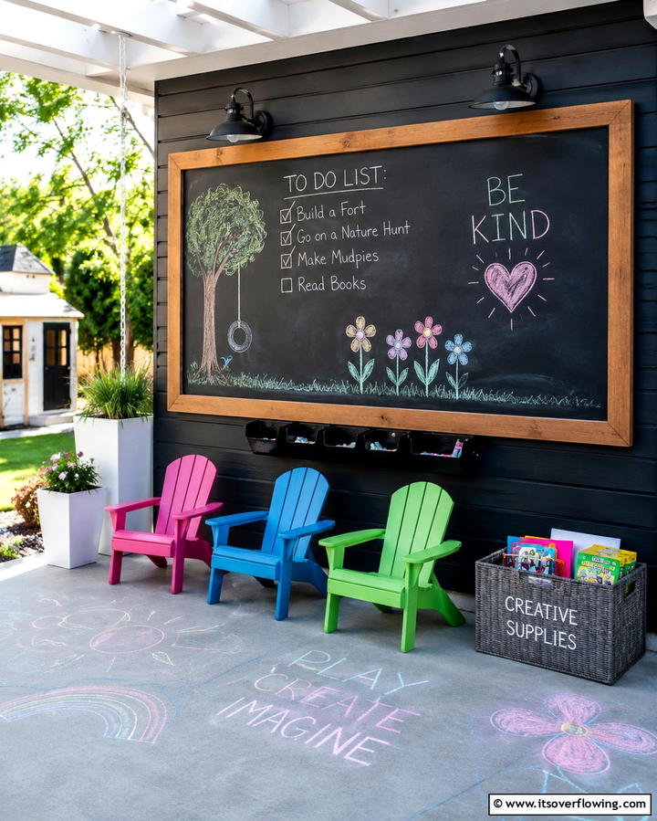 Outdoor Chalkboard Wall - 25 Patio Wall Ideas to Transform Your Outdoor Space