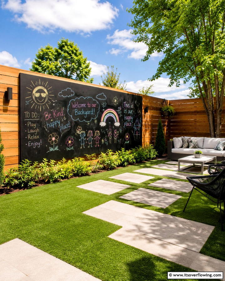 Outdoor Chalkboard Wall - 30 Creative Chalkboard Wall Ideas for Functional & Fun Spaces
