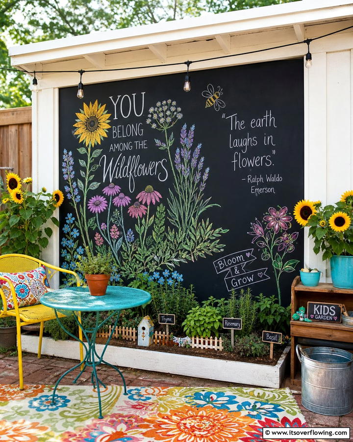 Outdoor Chalkboard Walls - 20 Outdoor Wall Decor Ideas to Transform Your Space