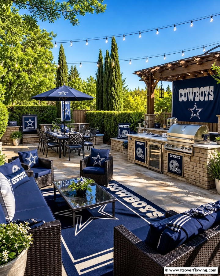 Outdoor Cowboys Area - 20 Dallas Cowboys Man Cave Ideas for True Fans