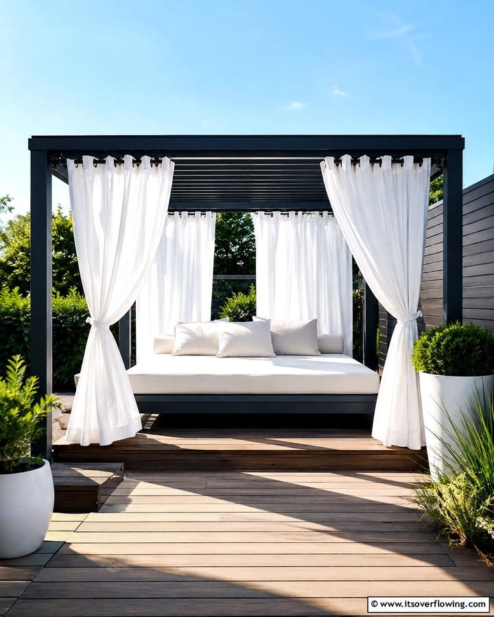 Outdoor Curtain Enclosure - 25 Small Backyard Patio Ideas for a Relaxing Outdoor Oasis