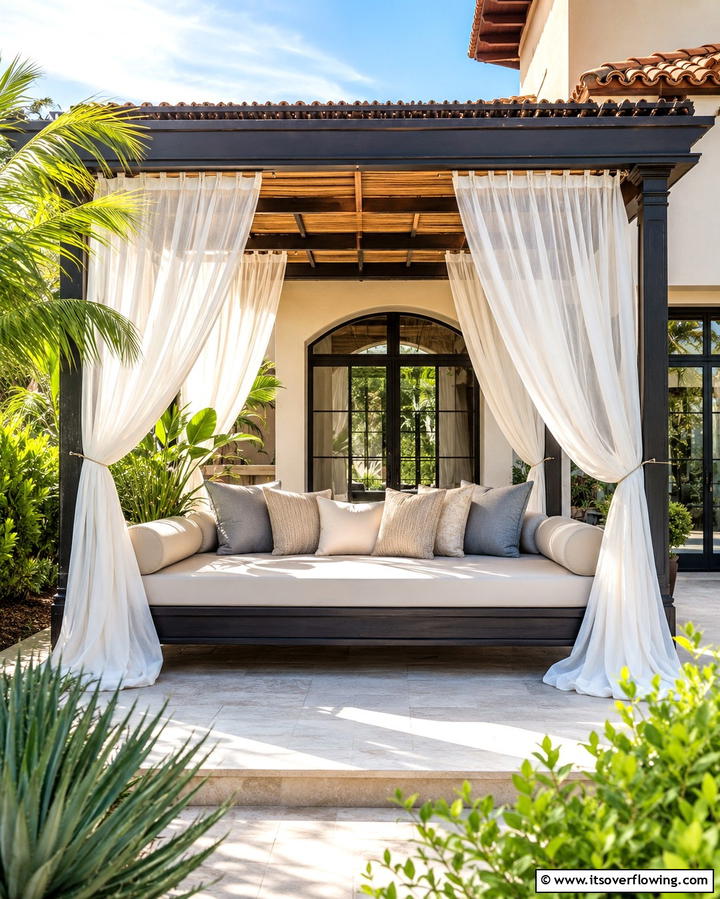 Outdoor Curtains for Elegance - 25 Townhouse Patio Ideas for Small Outdoor Spaces