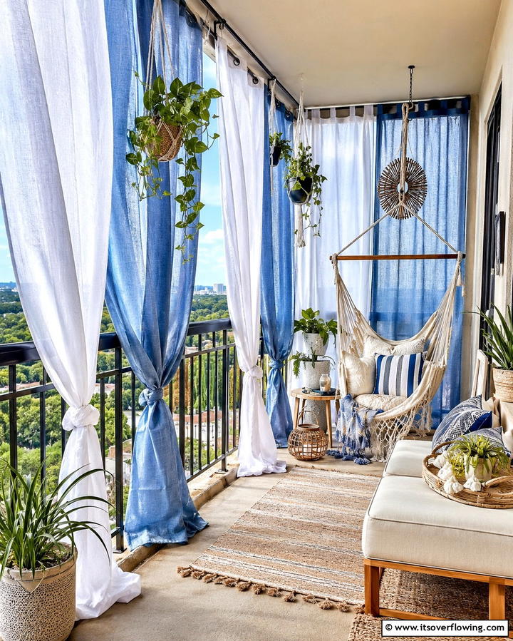 Outdoor Curtains for a Breezy Touch - 25 Balcony Shade Ideas for Comfortable Outdoor Relaxation