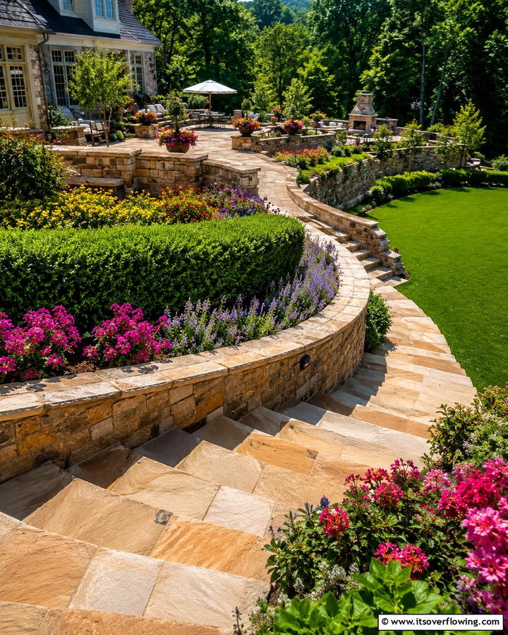 Outdoor Curved Stairs for Garden Access - 30 Elegant Curved Staircase Designs to Elevate Your Home’s Style