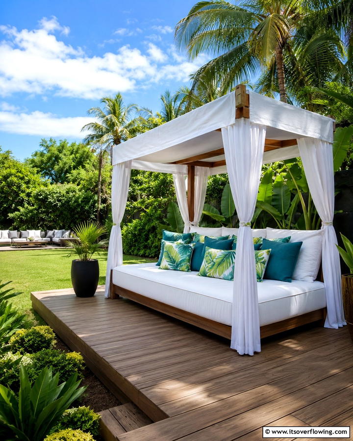Outdoor Daybed for Lounging - 25 Tropical Patio Ideas for a Relaxing Outdoor Oasis