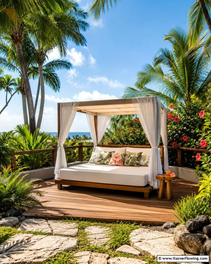 Outdoor Daybed with Canopy - 30 Creative Shade Ideas for Stylish Outdoor Comfort