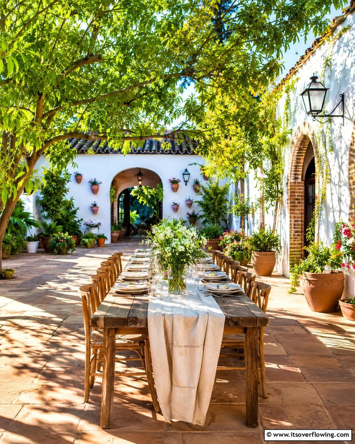 Outdoor Dining Area - 25 Spanish Courtyard Ideas for a Mediterranean Oasis