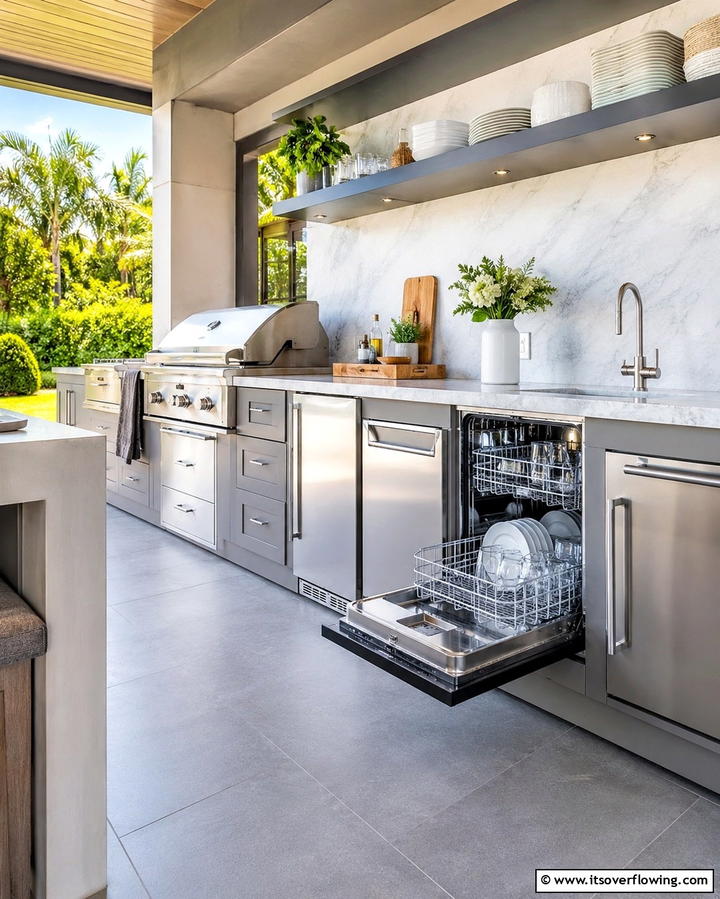 Outdoor Dishwasher - 20 Summer Kitchen Ideas to Refresh Your Space