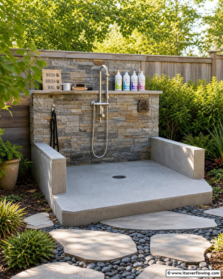Outdoor Dog Wash Station with Drainage - 20 Dog Wash Station Ideas for a Clean and Happy Pet