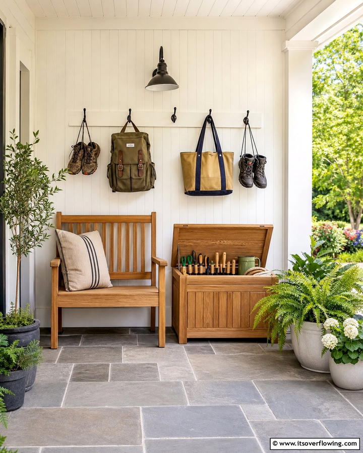 Outdoor Drop Zone - 25 Drop Zone Ideas to Keep Your Home Organized and Tidy