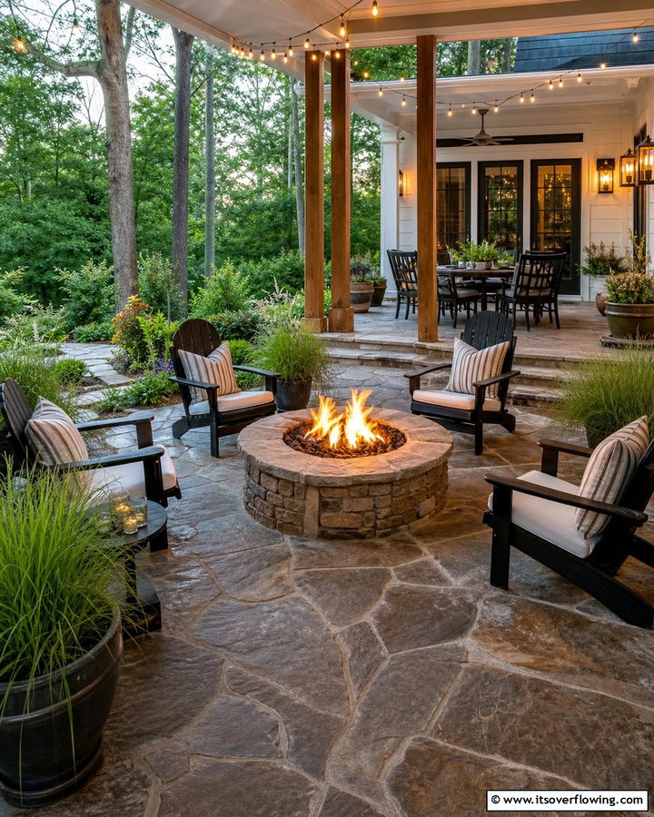 Outdoor Fire Pit Seating - 30 Southern Front Porch Ideas for Welcoming Outdoor Spaces