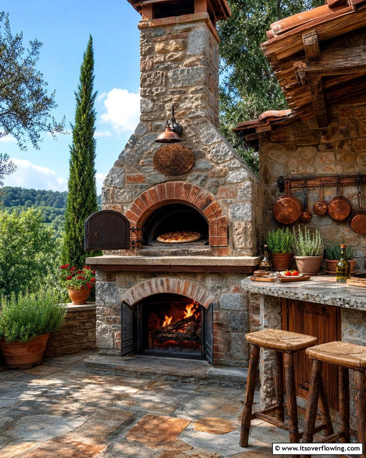 Outdoor Fireplace with Pizza Oven - 20 Rustic Outdoor Fireplace Ideas for Cozy Evenings