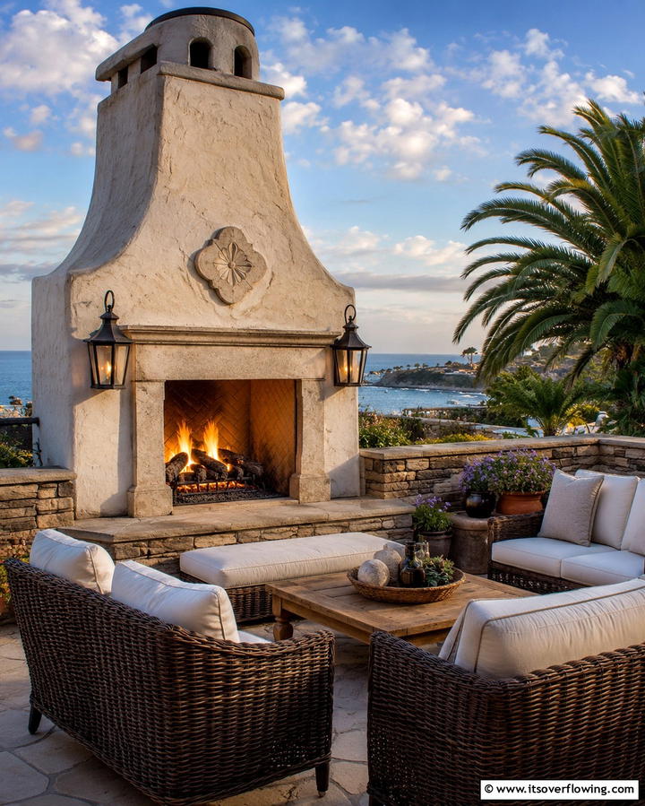 Outdoor Fireplaces or Fire Pits - 25 Mediterranean Patio Ideas for Outdoor Living Spaces