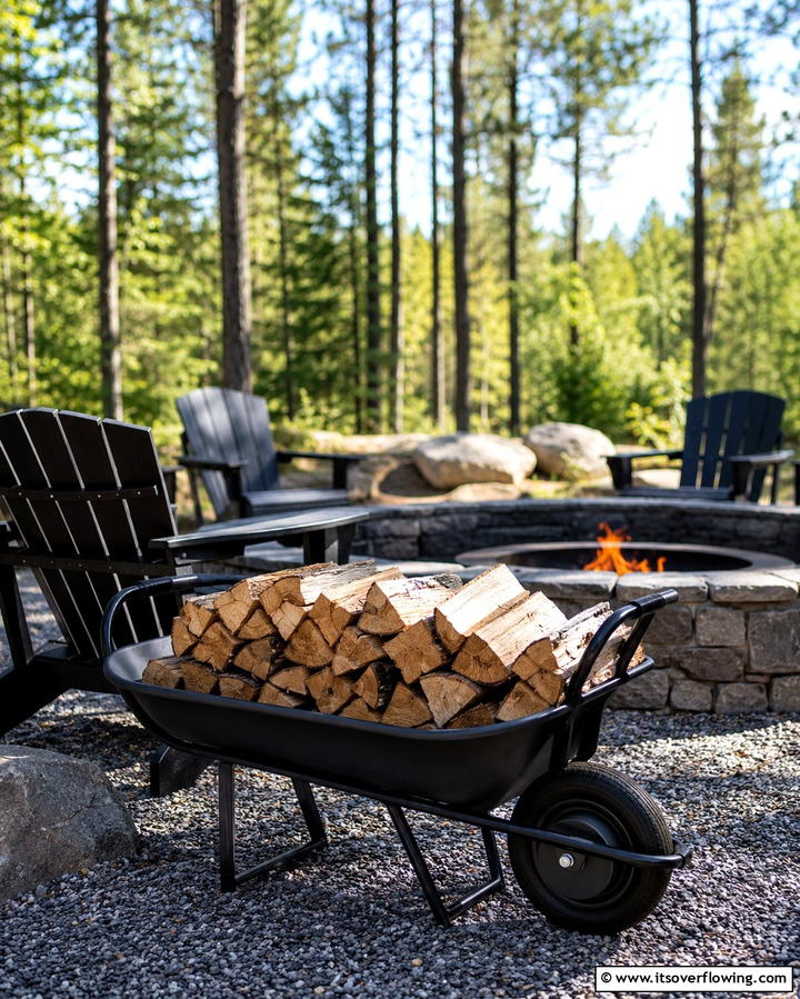 Outdoor Firewood HolderExact - 25 Old Wheelbarrow Ideas for Unique and Creative Garden Decor