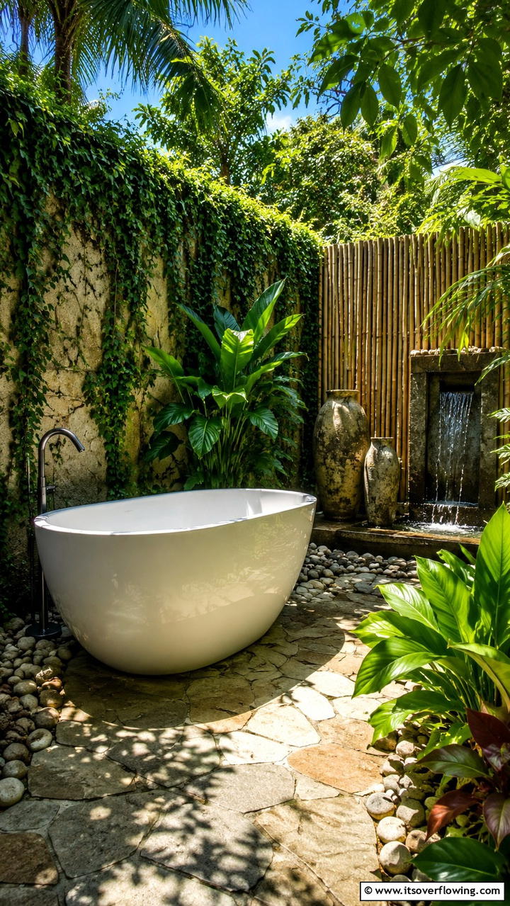 Outdoor Garden Bath - 30 Bathtub Ideas for a Luxurious and Relaxing Bathroom