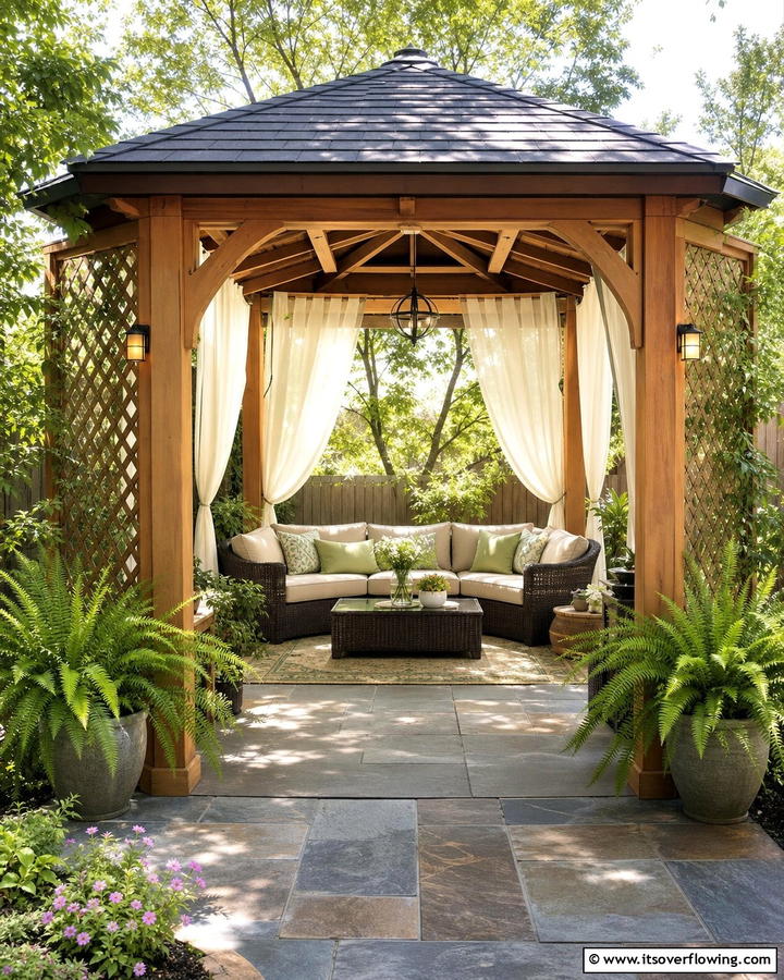 Outdoor Gazebo with Enclosures for Cozy Retreats - 21 Patio Privacy Solutions for Secluded Outdoor Relaxation