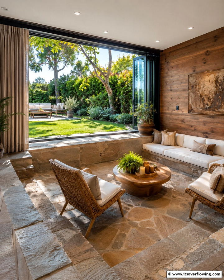 Outdoor Inspired Design - 25 Sunken Living Room Ideas for a Modern and Cozy Space