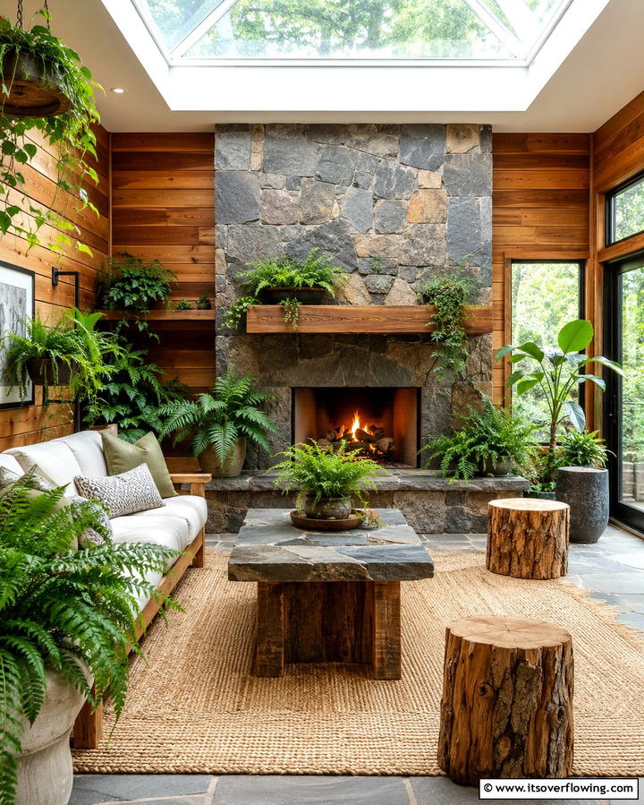 Outdoor Inspired FireplaceExact - 25 Cozy Living Room Fireplace Ideas for Warmth