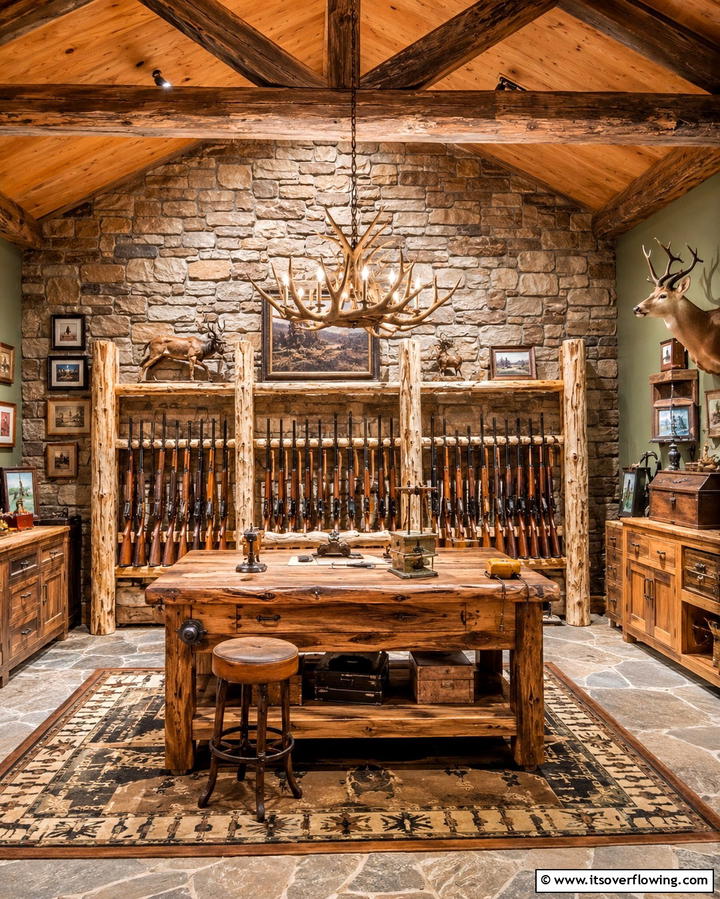 Outdoor Inspired Gun Room - 25 Gun Room Ideas for Secure and Stylish Storage