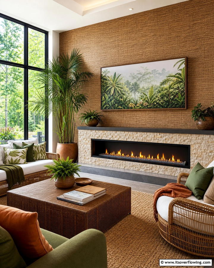 Outdoor Inspired Linear Fireplace - 30 Linear Fireplace Ideas for Modern Home Heating