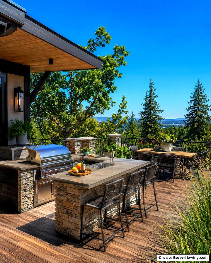 Outdoor Kitchen Deck - 30 Large Deck Ideas for Expansive Outdoor Living Spaces