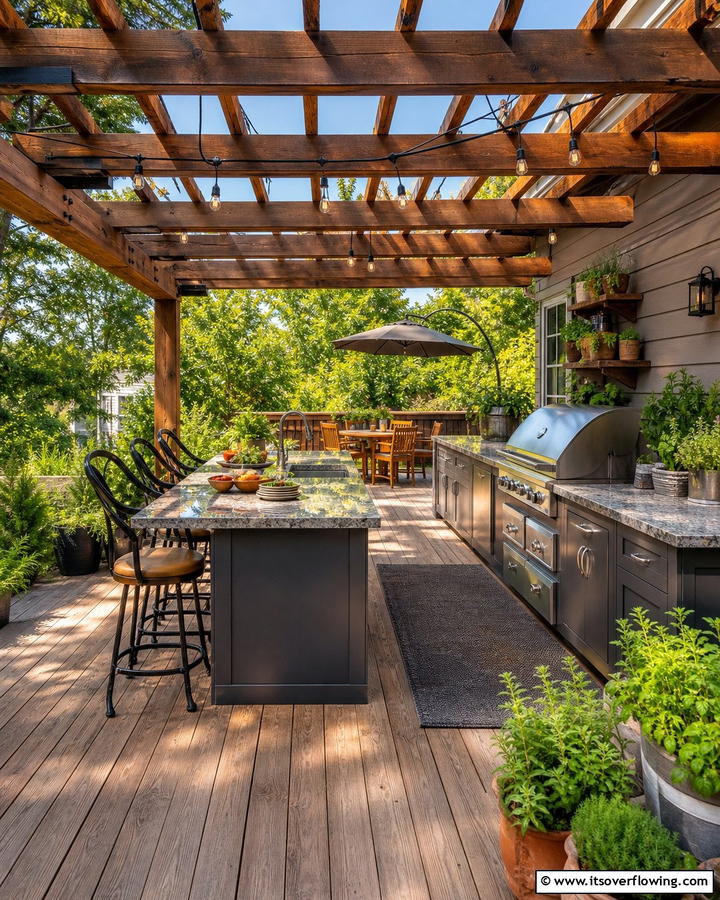 Outdoor Kitchen Deck - 21 Backyard Deck Ideas to Elevate Your Outdoor Living Space