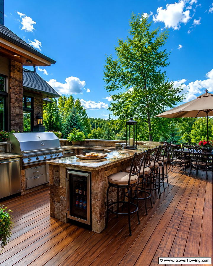 Outdoor Kitchen Decks for Entertaining - 30 Large Deck Ideas for Expansive Outdoor Living Spaces