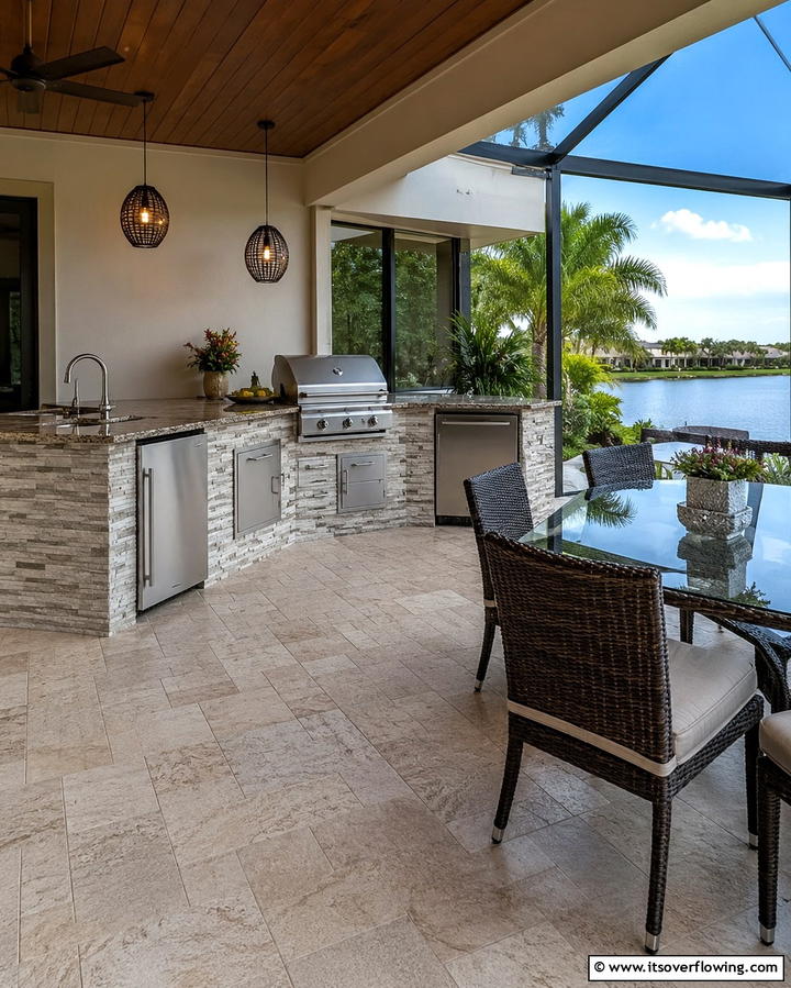 Outdoor Kitchen Oasis - 30 Florida Backyard Ideas for Tropical Outdoor Living