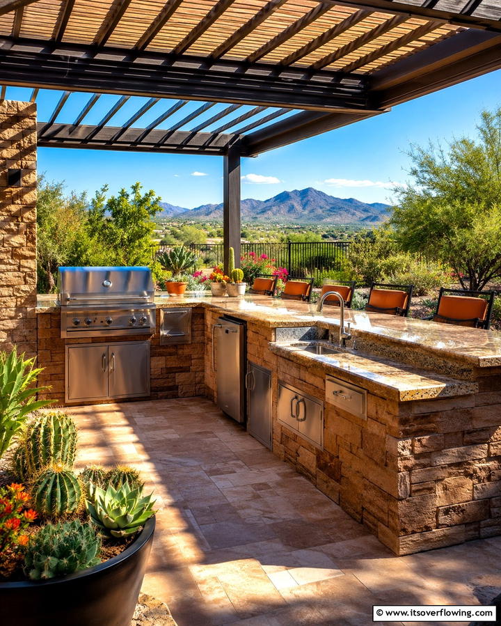 Outdoor Kitchen Setup - 25 Arizona Backyard Ideas for Desert Landscapes
