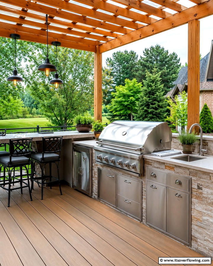Outdoor Kitchen Setup - 25 Deck Decorating Ideas for a Stunning Outdoor Space