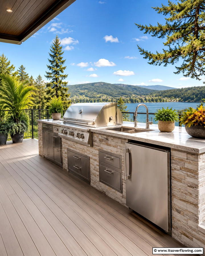 Outdoor Kitchen Setup - 25 Large Balcony Ideas for Stunning Outdoor Spaces