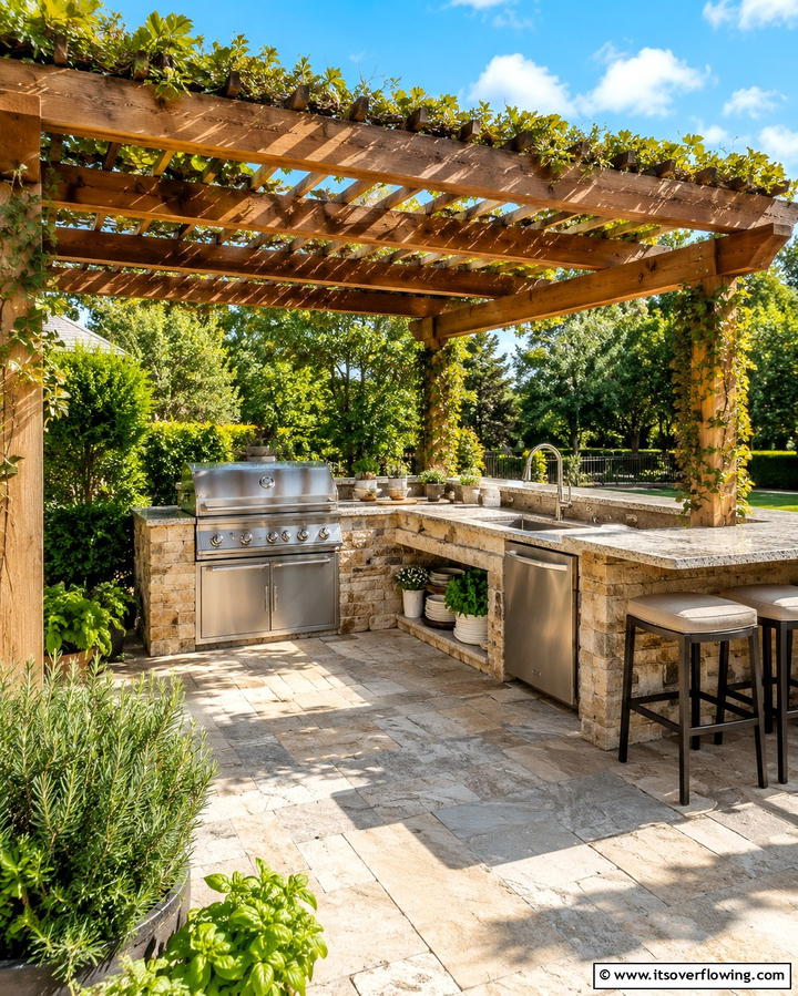 Outdoor Kitchen Setup - 20 Creative L-Shaped Backyard Ideas for Small Spaces