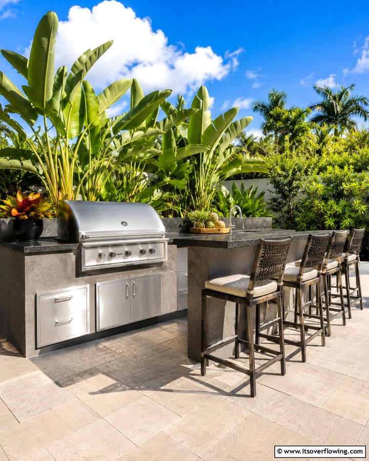 Outdoor Kitchen for Entertaining - 25 Large Backyard Landscaping Ideas for a Stunning Outdoor Oasis