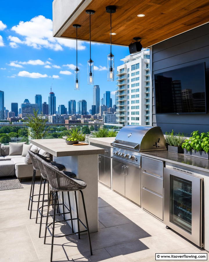 Outdoor Kitchenette - 20 Penthouse Balcony Ideas for a Luxurious Outdoor Space