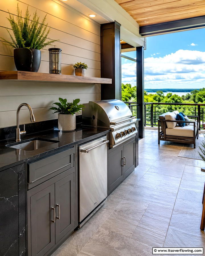 Outdoor Kitchenette - 25 Large Balcony Ideas for Stunning Outdoor Spaces