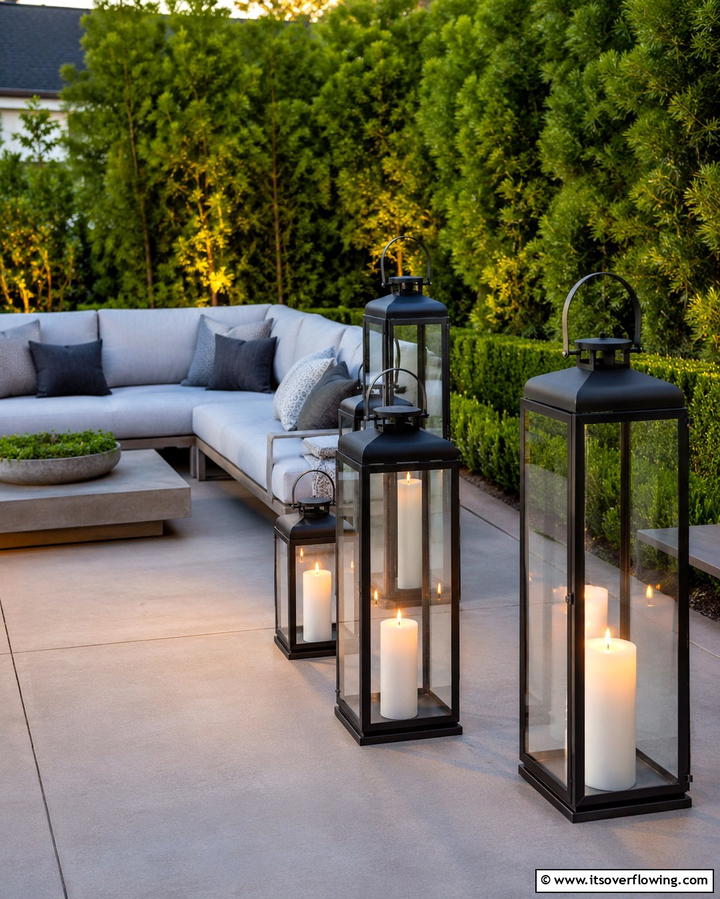 Outdoor Lanterns - 25 Small Backyard Patio Ideas for a Relaxing Outdoor Oasis