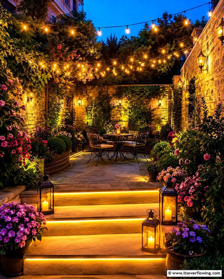 Outdoor Lighting - 20 Small Walled Garden Ideas for Cozy Outdoor Spaces