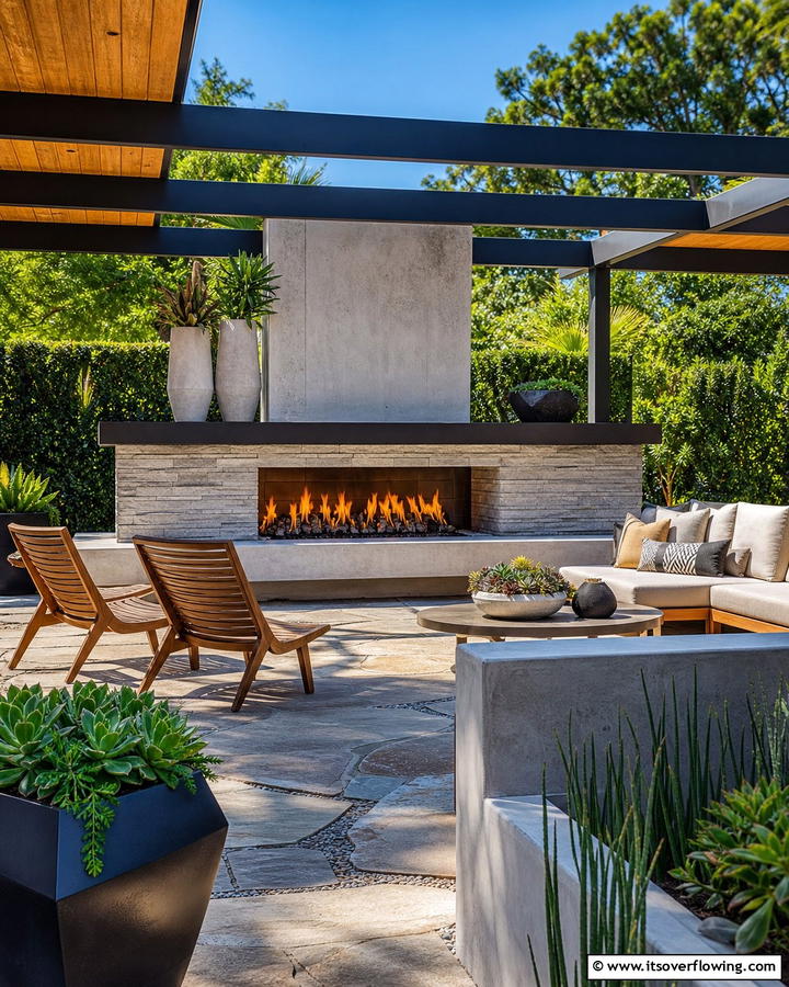 Outdoor Mid Century Modern Fireplaces - 20 Mid-century Modern Fireplace Ideas for a Retro Look