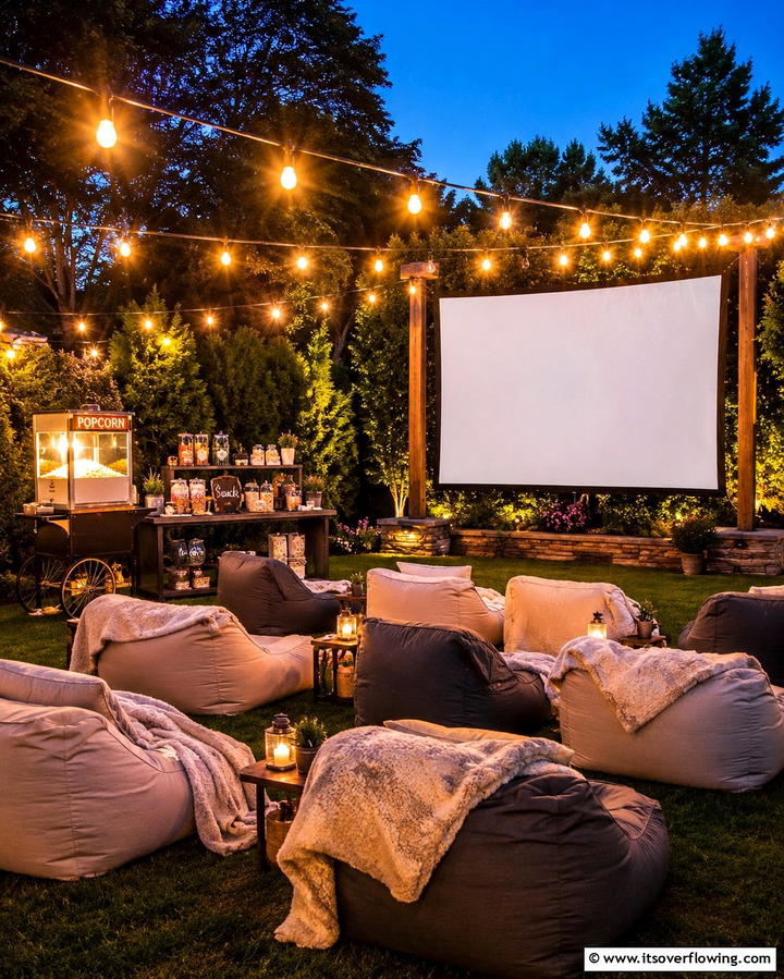 Outdoor Movie Area - 20 Stunning Large Backyard Ideas for Outdoor Living