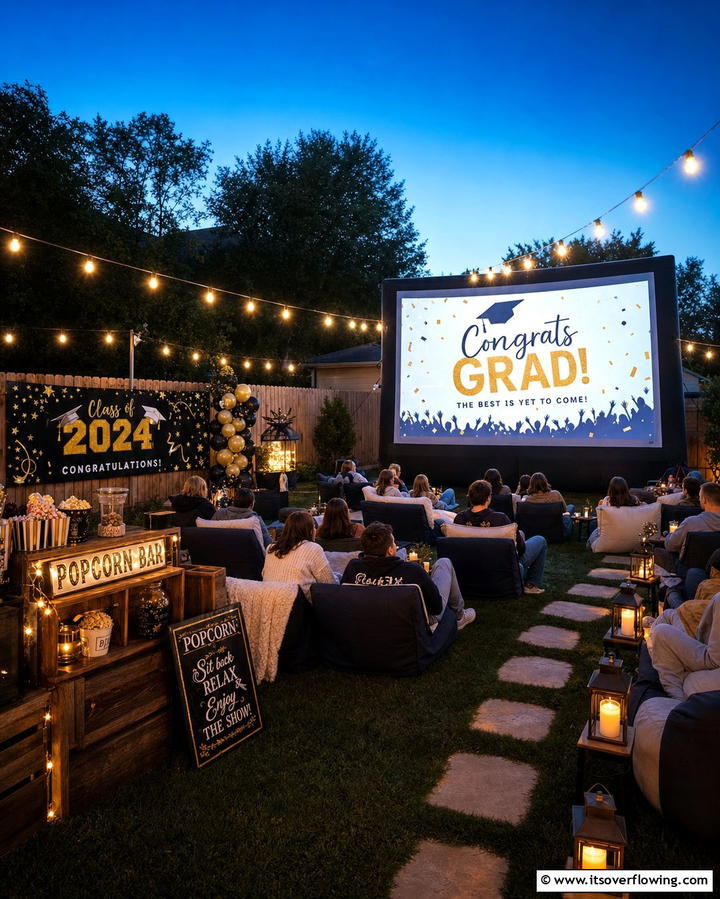 Outdoor Movie Night Graduation Party - 21 Graduation Party Ideas for Memorable Celebrations