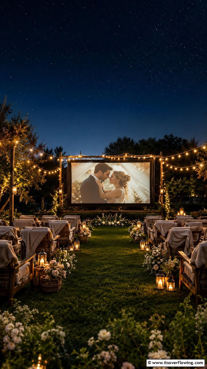 Outdoor Movie Screening - 21 Unique Wedding Entertainment Ideas to Delight Your Guests