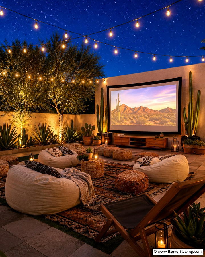 Outdoor Movie Space - 25 Arizona Backyard Ideas for Desert Landscapes