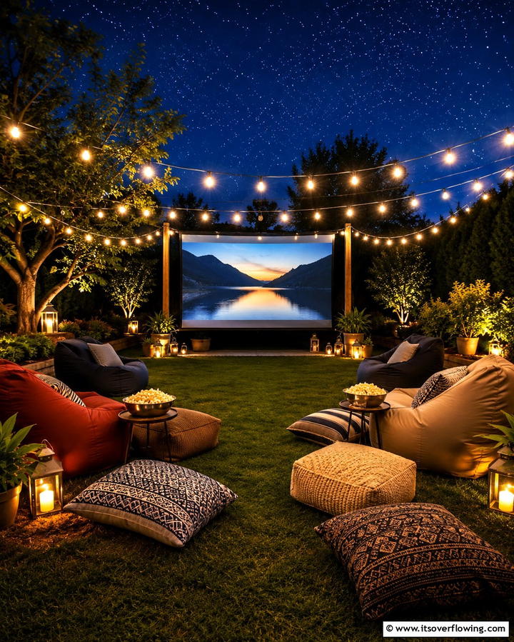 Outdoor Movie Theater - 25 Backyard Ideas for Kids to Create Fun Outdoor Spaces