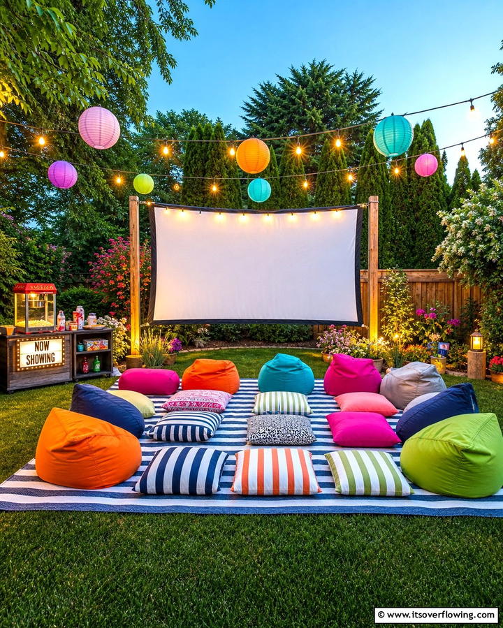 Outdoor Movie Theater - 25 Backyard Playground Ideas for Kids