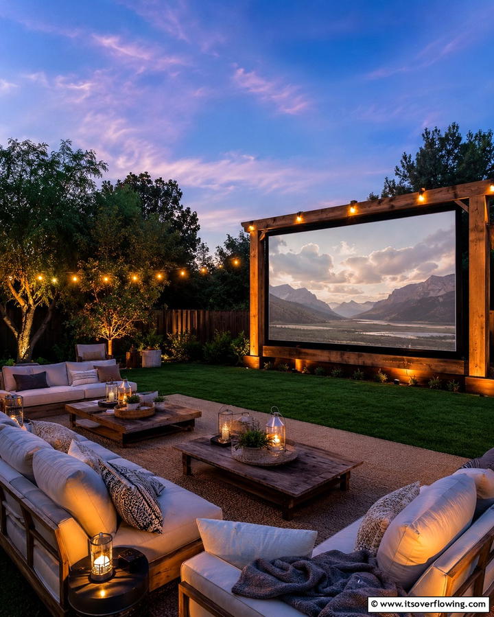 Outdoor Movie Theater - 30 Florida Backyard Ideas for Tropical Outdoor Living