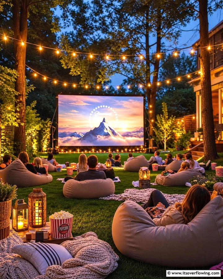 Outdoor Movie Theater - 25 Backyard Entertainment Ideas for Fun Gatherings