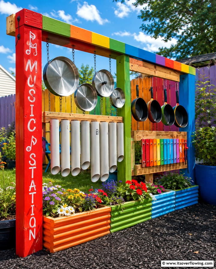Outdoor Music Station - 25 Backyard Ideas for Kids to Create Fun Outdoor Spaces