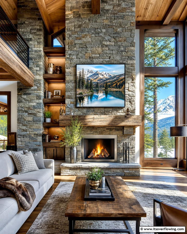 Outdoor Oasis - 25 Stacked Stone Fireplace Ideas for a Rustic Look