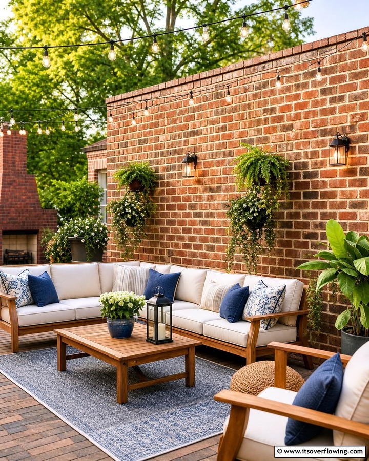 Outdoor Patio Ambiance - 25 Brick Accent Wall Ideas for a Stylish Home Feature