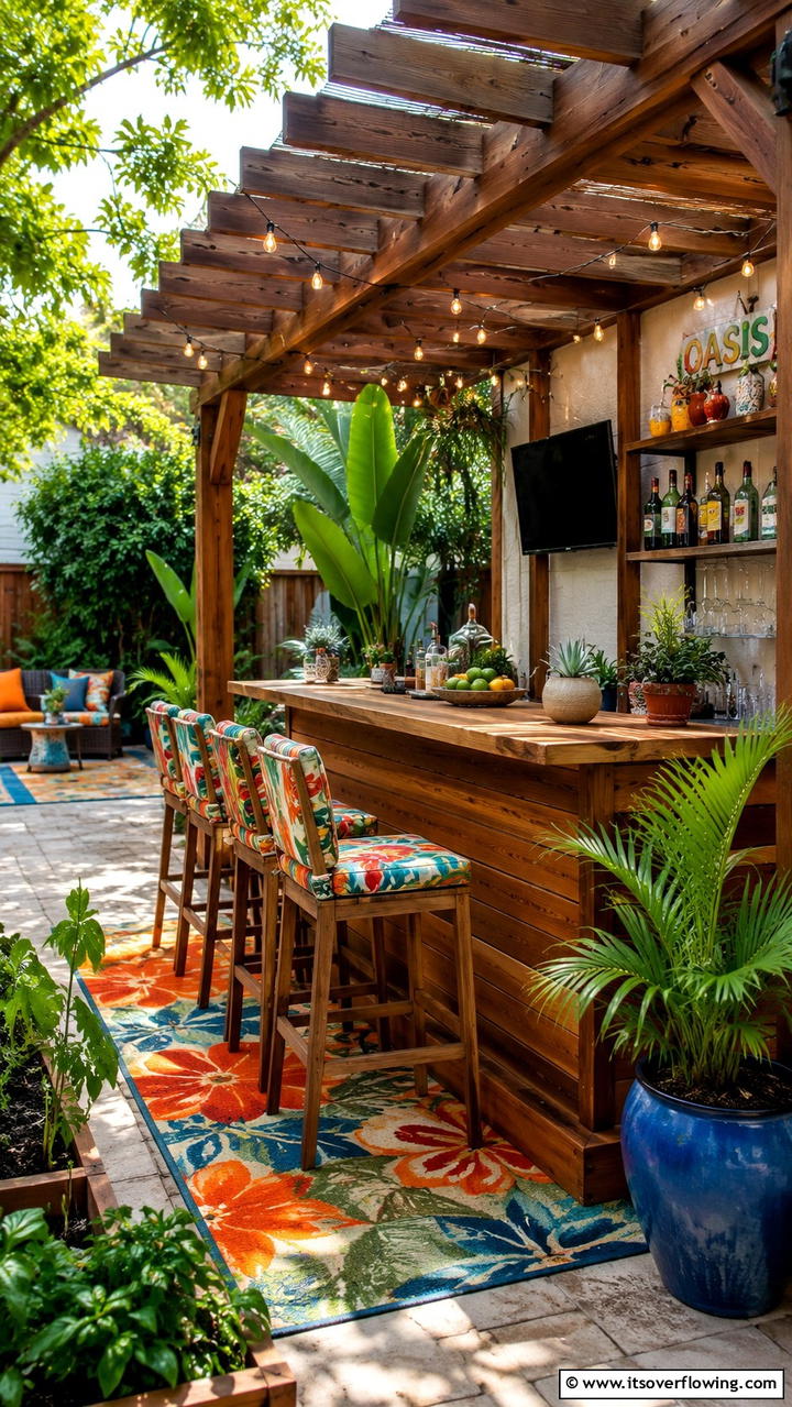Outdoor Patio Bar - 30 Budget-Friendly Home Bar Ideas for Entertaining